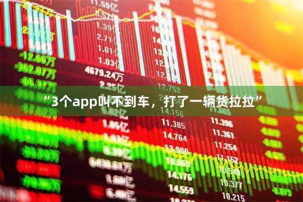 “3个app叫不到车，打了一辆货拉拉”